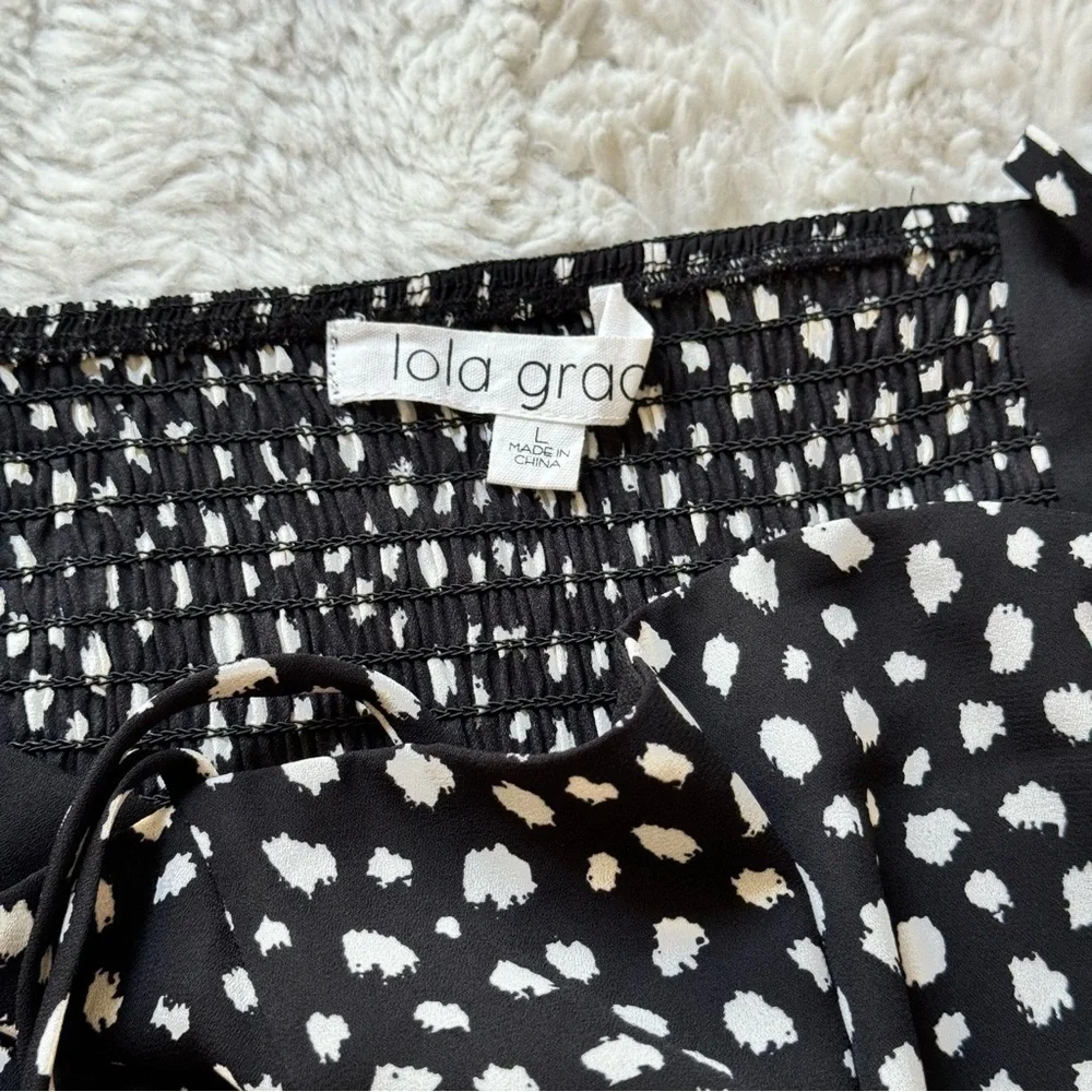 Lola Grace black and white polka dot print dress size large - Picture 9 of 9